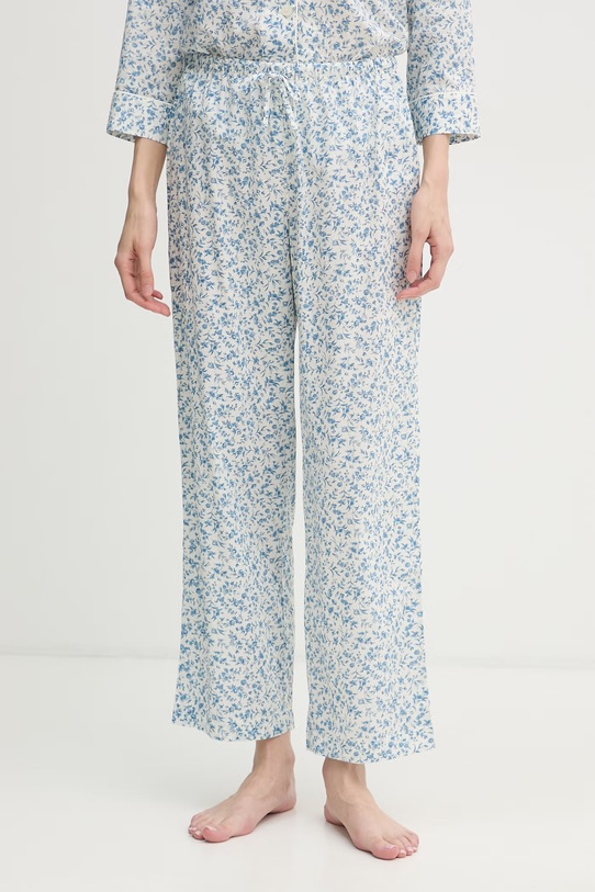 Lauren Ralph Lauren dvoudílné pyžamo dámské s bavlnou modrá ILN92516