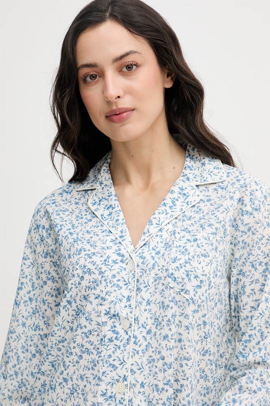 Lauren Ralph Lauren dvoudílné pyžamo dámské s bavlnou ILN92516 modrá