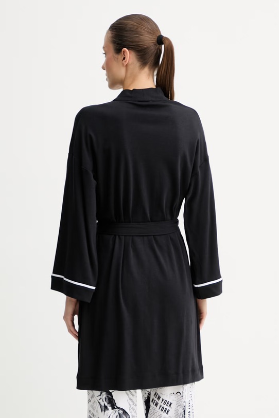 Odzież DKNY szlafrok damski bawełniany YI10100 czarny