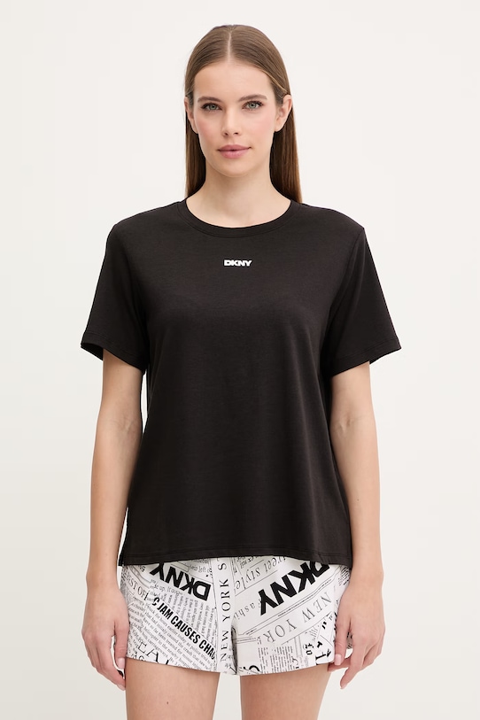 Pyžamo Dkny pletenina čierna YI90095