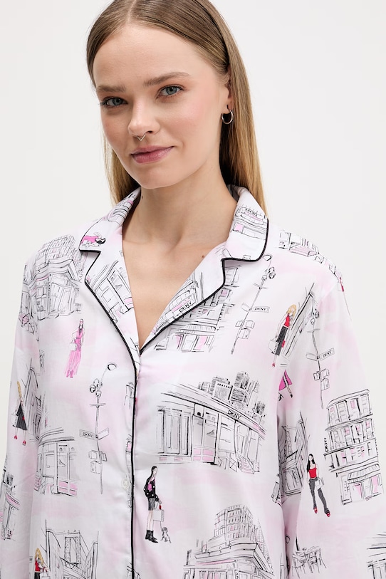 Oblečenie DKNY nočná košieľka dámska s viskózou YI00108 biela
