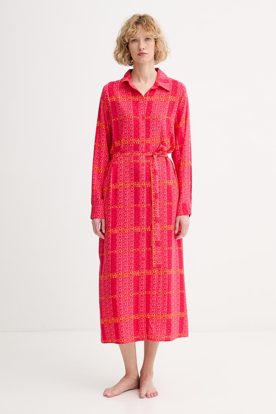 DKNY nočná košieľka dámska z viskózy ružová YI00113