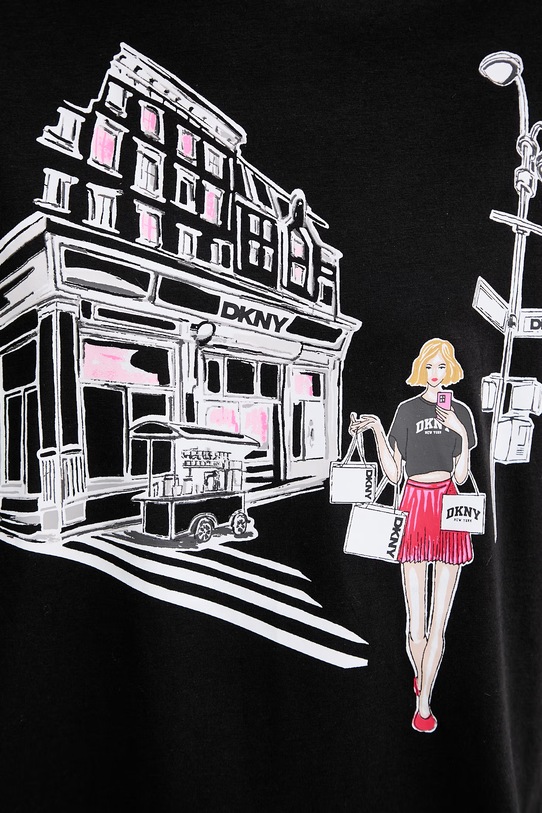 DKNY piżama damska z bawełną YI50108 czarny