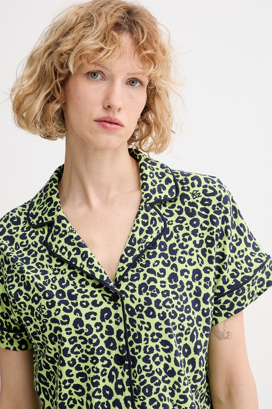 DKNY dvoudílné pyžamo dámské s viskózou zelená YI50112