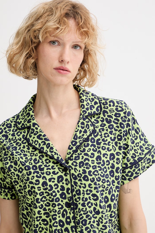 DKNY dvoudílné pyžamo dámské s viskózou zelená YI50112