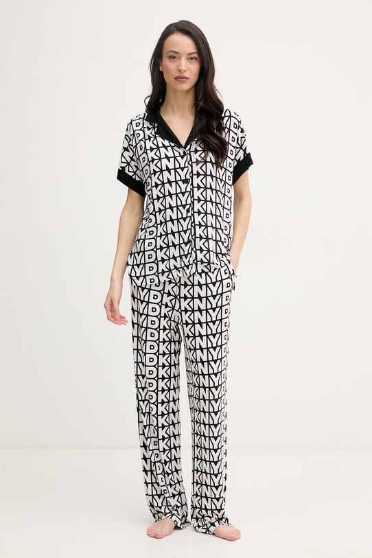 DKNY dvojdielne pyžamo dámske s viskózou biela YI80107