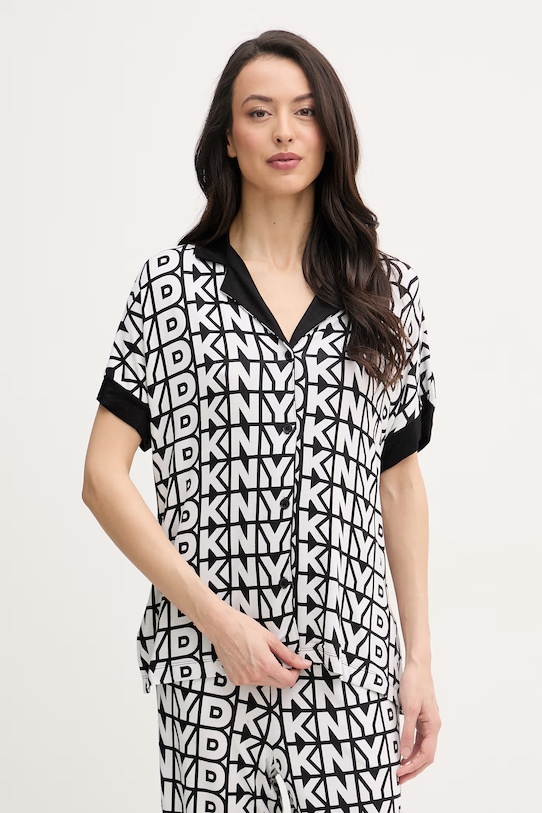 DKNY dvoudílné pyžamo dámské s viskózou YI80107 bílá SS26