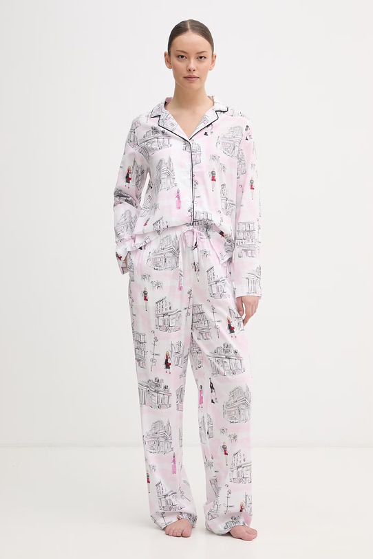 DKNY piżama damska z bawełną biały YI90108