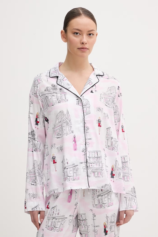 DKNY piżama damska z bawełną YI90108 biały SS26
