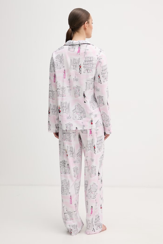 DKNY piżama damska z bawełną biały YI90108