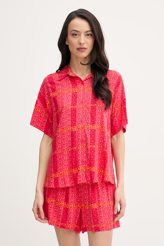 DKNY piżama dwuczęściowa damska z wiskozy czerwony YI90113