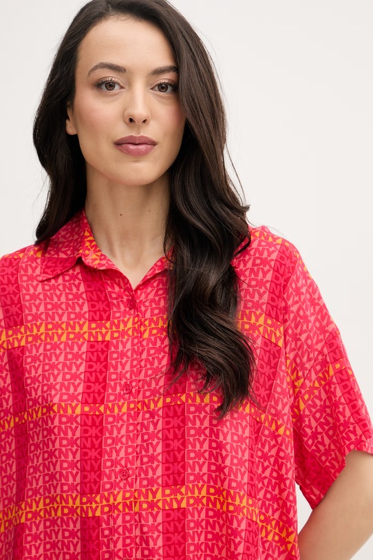 DKNY piżama dwuczęściowa damska z wiskozy czerwony YI90113