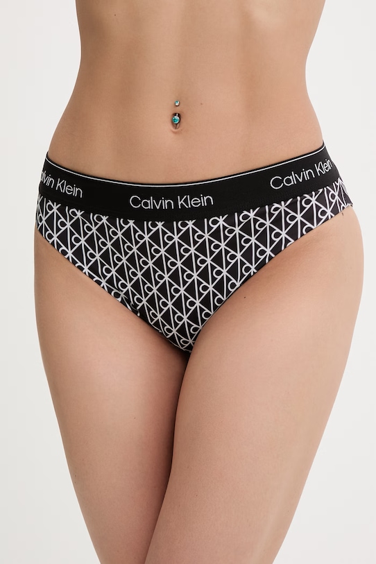 Calvin Klein mutandine da spiaggia da donna nero LV00Q61132