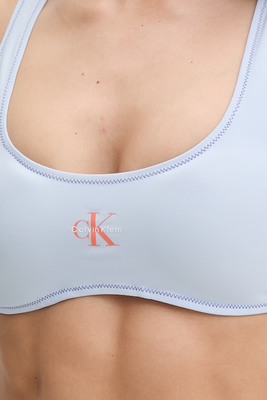 Calvin Klein plavková podprsenka dámska modrá LV00Q61100