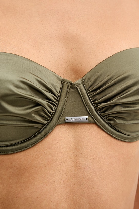 Calvin Klein plavková podprsenka dámska zelená LV00Q61113