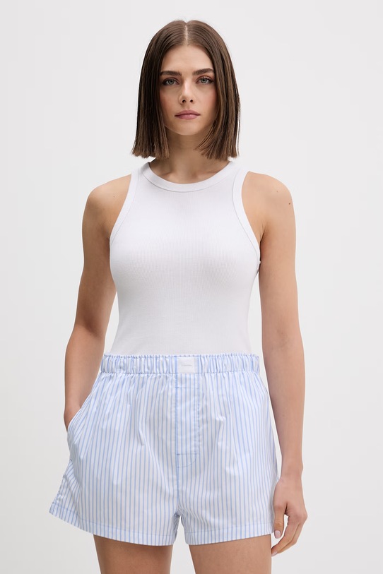 Calvin Klein Underwear kratke hlače za spavanje ženske s pamukom LV00QS7596 plava SS26