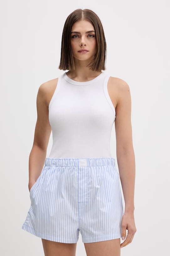 Calvin Klein Underwear kratke hlače za spavanje ženske s pamukom LV00QS7596 plava SS26