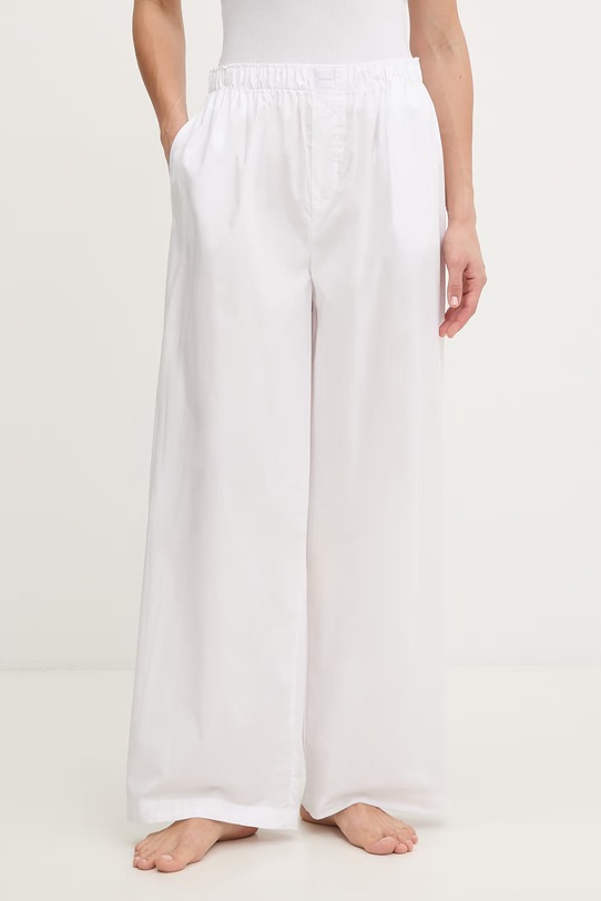 Calvin Klein Underwear spodnie piżamowe damskie bawełniane biały LV00QS7597