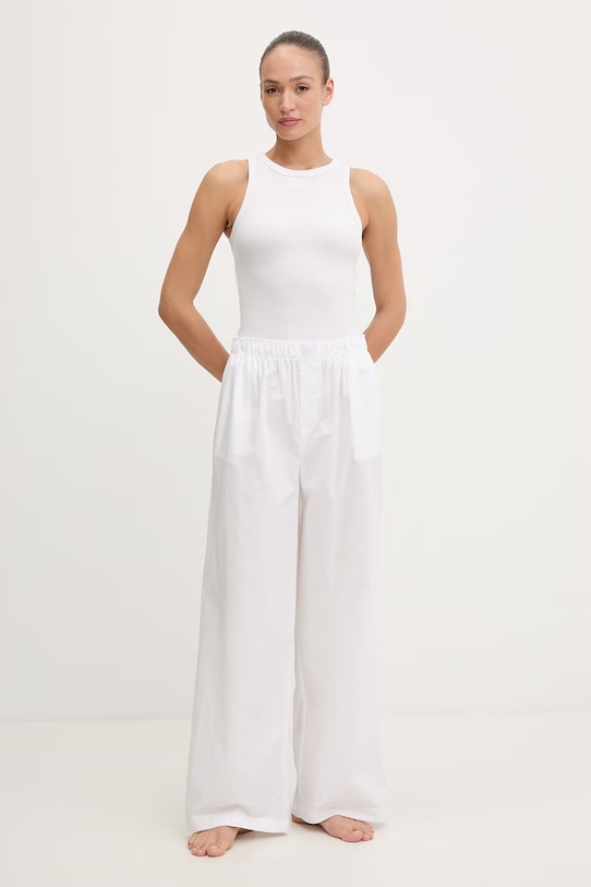 Calvin Klein Underwear spodnie piżamowe damskie bawełniane LV00QS7597 biały SS26