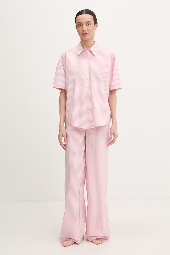 Calvin Klein Underwear piżama dwuczęściowa damska bawełniana różowy LV00QS7637