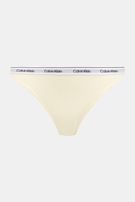 Calvin Klein Underwear figi damskie bawełniane z elastanem 3-pack żółty LV00QD5207