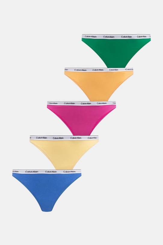 Calvin Klein Underwear tanga dámská 5-pack zelená LV00QD5221