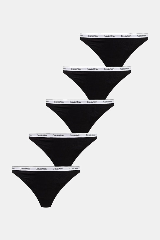Calvin Klein Underwear tangá dámske 5-pak čierna LV00QD5221
