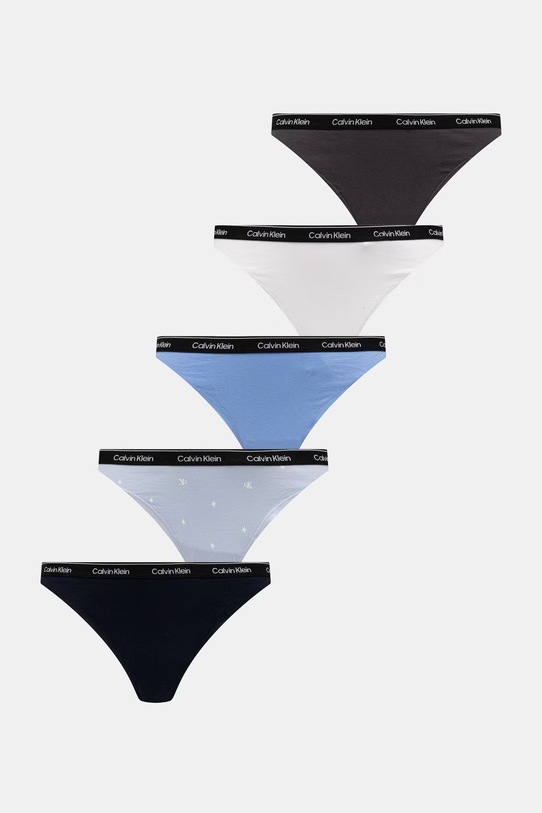 Calvin Klein Underwear прашки дамски от памук 7 броя син LV00QD5319