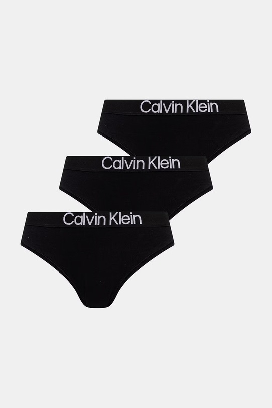 Calvin Klein Underwear figi damskie bawełniane z elastanem 3-pack czarny LV00QD5398