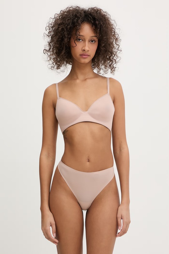 Calvin Klein Underwear tangá dámske LV00QF8587 béžová SS26