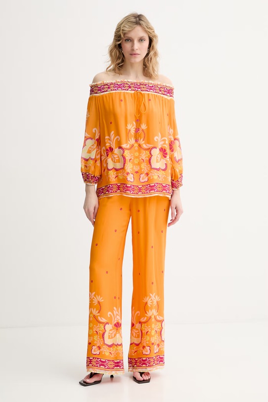 Twinset spodnie plażowe damskie 261LB2LDD pomarańczowy SS26