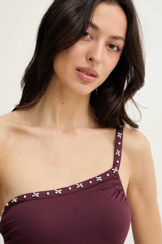 Odzież Twinset strój kąpielowy jednoczęściowy damski 261LBMC01 bordowy