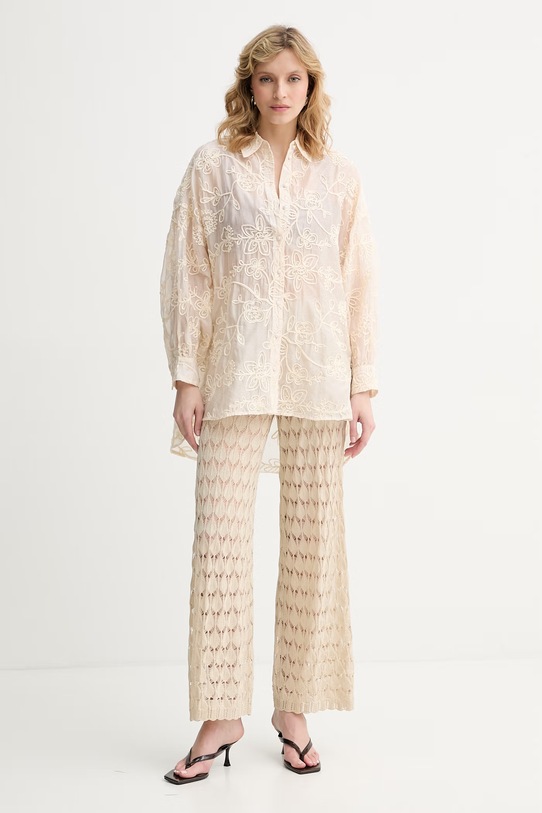 Twinset spodnie plażowe damskie 261LM3ACC beżowy SS26