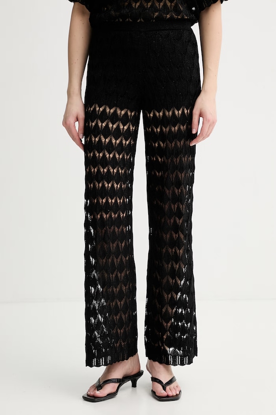 Twinset spodnie plażowe damskie czarny 261LM3ACC