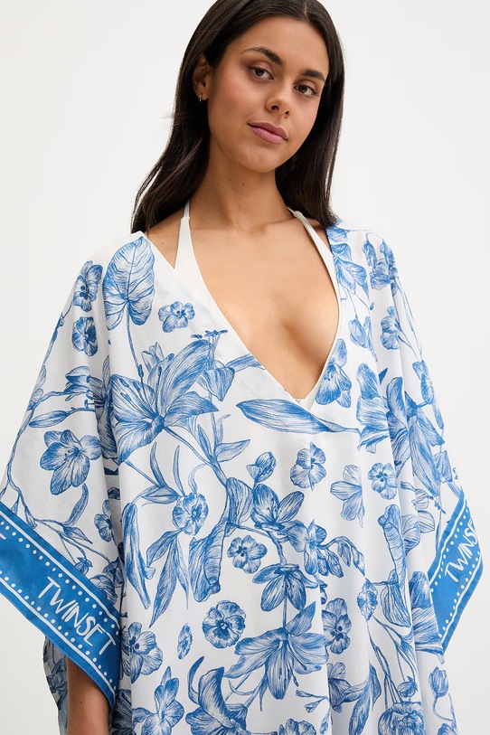 Twinset plážová šatka dámska modrá 261LM5BHH