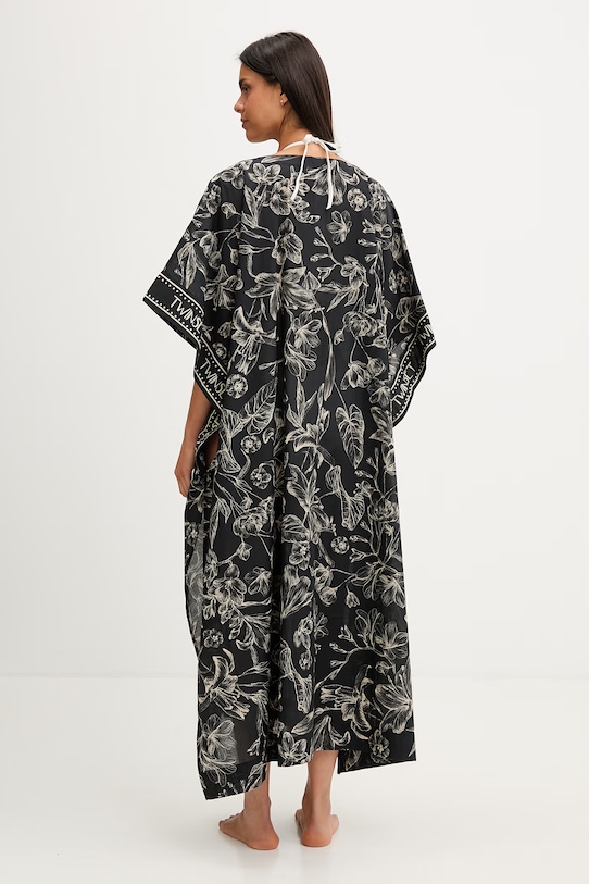 Oblečenie Twinset plážová šatka dámska 261LM5BHH čierna