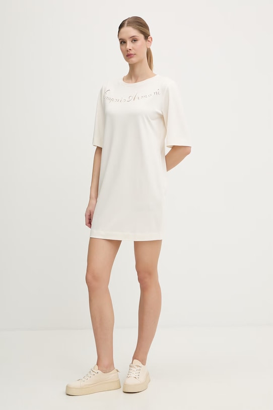 Emporio Armani Underwear šaty s viskózou EW000618.AF20243 béžová SS26