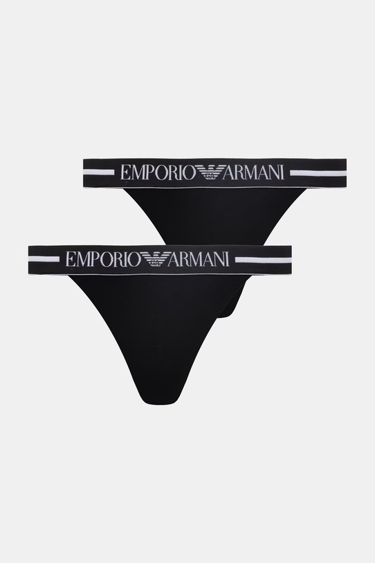 Emporio Armani Underwear stringi 2-pack dzianina czarny EW000405.AF19023