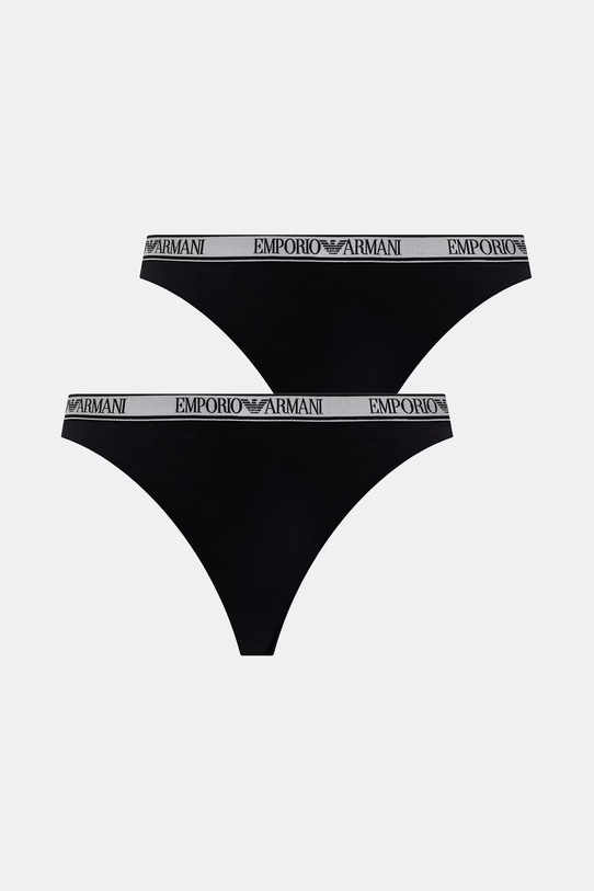 Emporio Armani Underwear nohavičky dámske 2-pak čierna EW000404.AF19028