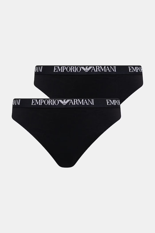 Emporio Armani Underwear figi damskie z bawełną 2-pack czarny EW000403.AF13033