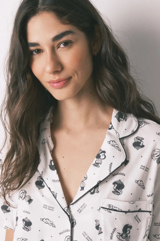 women'secret piżama bawełniana biały 3133490