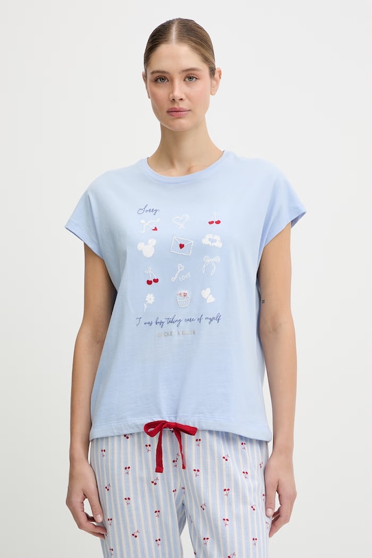 women'secret piżama bawełniana 3133492 niebieski SS26