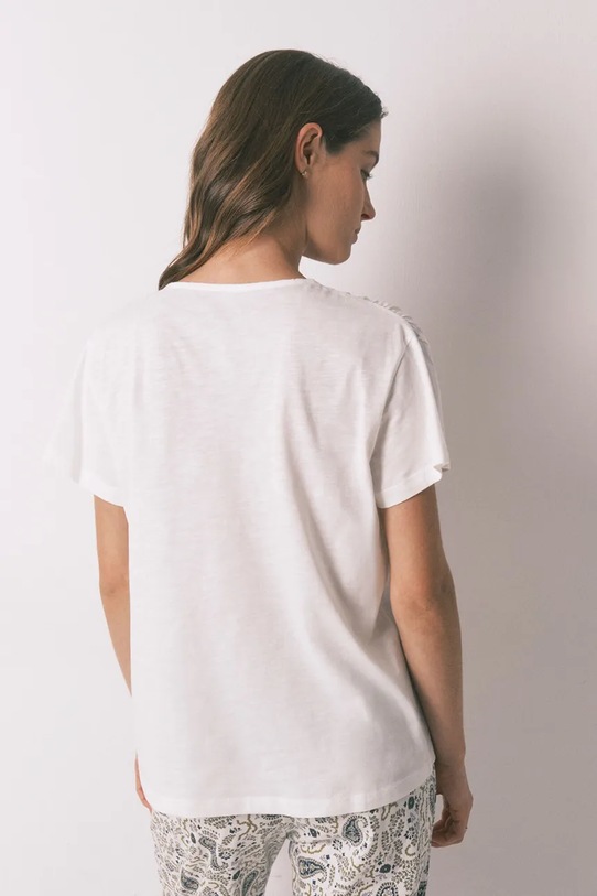 women'secret t-shirt piżamowy bawełniany 3273287 beżowy SS26