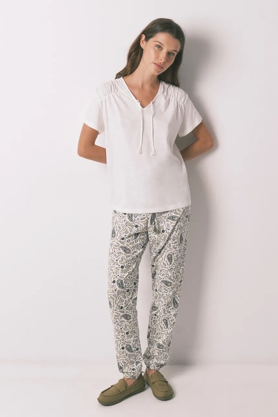 Odzież women'secret t-shirt piżamowy bawełniany 3273287 beżowy