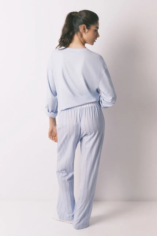 Odzież women'secret piżama bawełniana 3703221 niebieski