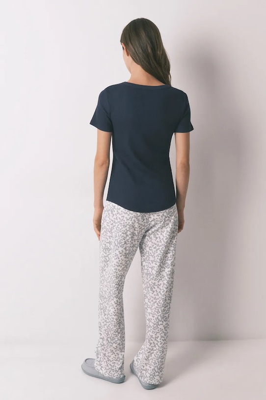 Odzież women'secret spodnie piżamowe bawełniane 3703229 niebieski