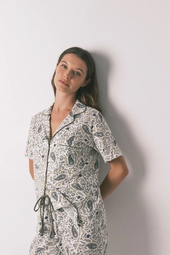 Odzież women'secret piżama bawełniana 3793064 zielony