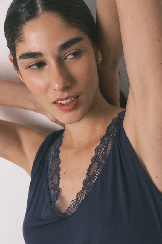 Пижамен топ women'secret тъмносин 7663153