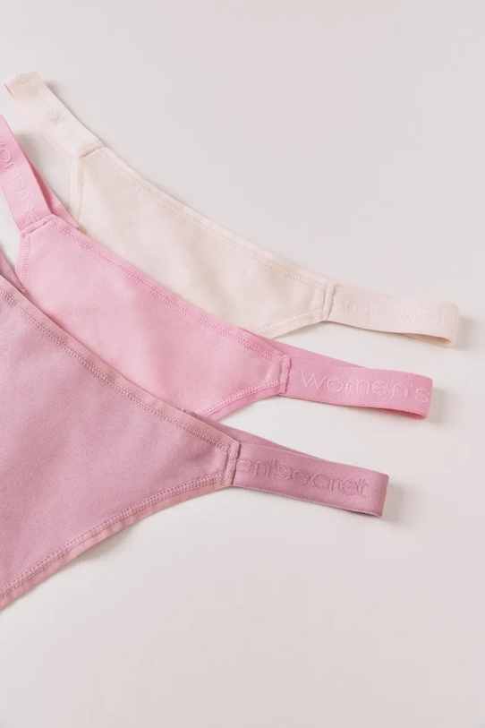 women'secret stringi 3-pack 4933612 różowy SS26