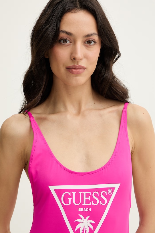 Odzież Guess jednoczęściowy strój kąpielowy VIOLET E6GJ43.KF442 różowy